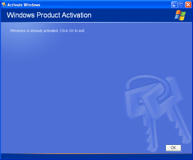 Windows XP Activiation